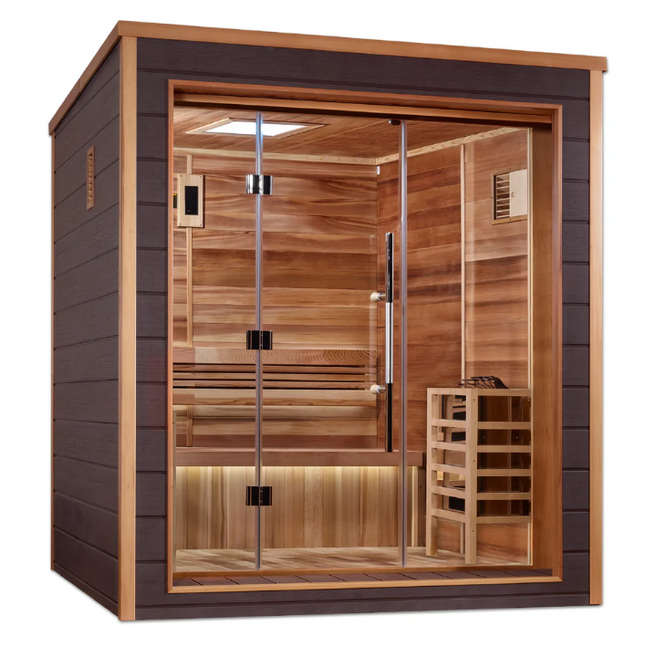 Golden Designs "Drammen" 3 Person Outdoor-Indoor Traditional Sauna (GDI-8203-01)