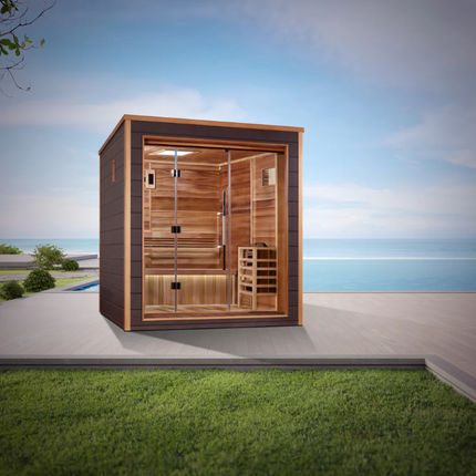 Golden Designs "Drammen" 3 Person Outdoor-Indoor Traditional Sauna (GDI-8203-01)