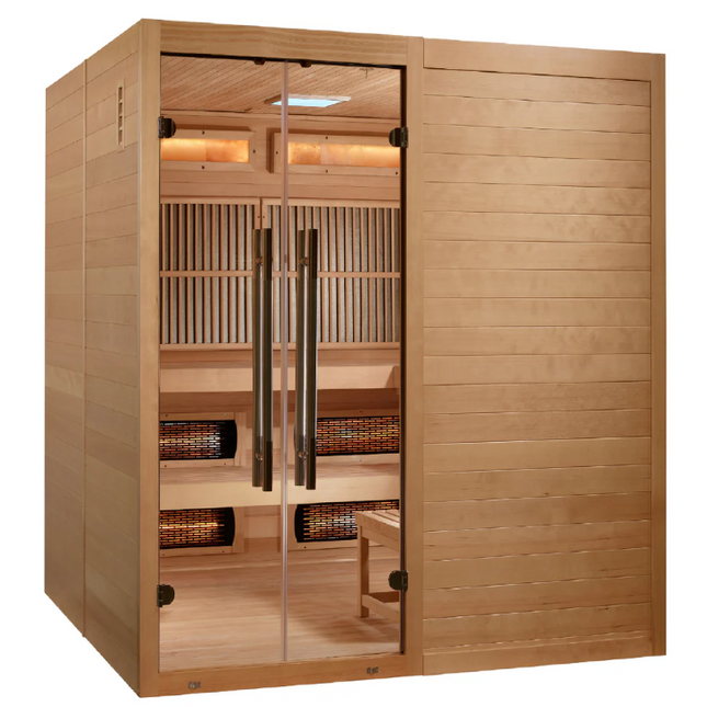 2025 Golden Designs "Toledo" 6 Person Hybrid Sauna (Indoor) Full Spectrum and Harvia Traditional Stove (GDI-8360-01)