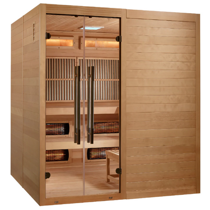 2025 Golden Designs "Toledo" 6 Person Hybrid Sauna (Indoor) Full Spectrum and Harvia Traditional Stove (GDI-8360-01)