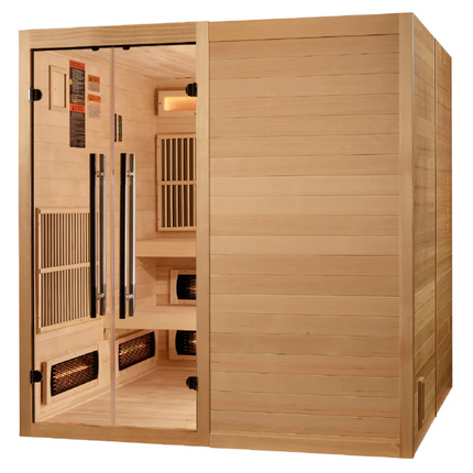 2025 Golden Designs "Toledo" 6 Person Hybrid Sauna (Indoor) Full Spectrum and Harvia Traditional Stove (GDI-8360-01)