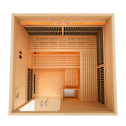 2025 Golden Designs "Toledo" 6 Person Hybrid Sauna (Indoor) Full Spectrum and Harvia Traditional Stove (GDI-8360-01)