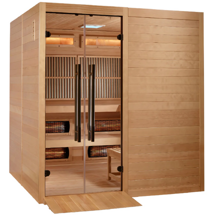 2025 Golden Designs "Toledo" 6 Person Hybrid Sauna (Indoor) Full Spectrum and Harvia Traditional Stove (GDI-8360-01)
