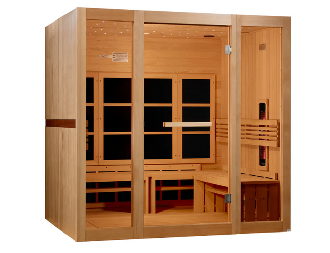 ***New 2026 Model*** Golden Designs 8 Person Full Spectrum Near Zero EMF FAR IR Sauna (GDI-6880-03 FS)