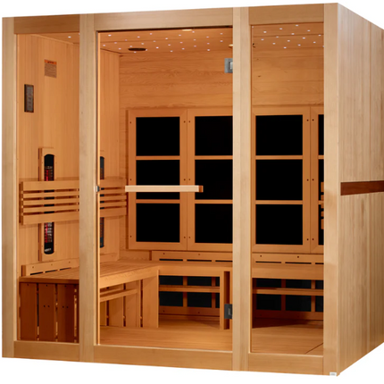 ***New 2026 Model*** Golden Designs 8 Person Full Spectrum Near Zero EMF FAR IR Sauna (GDI-6880-03 FS)