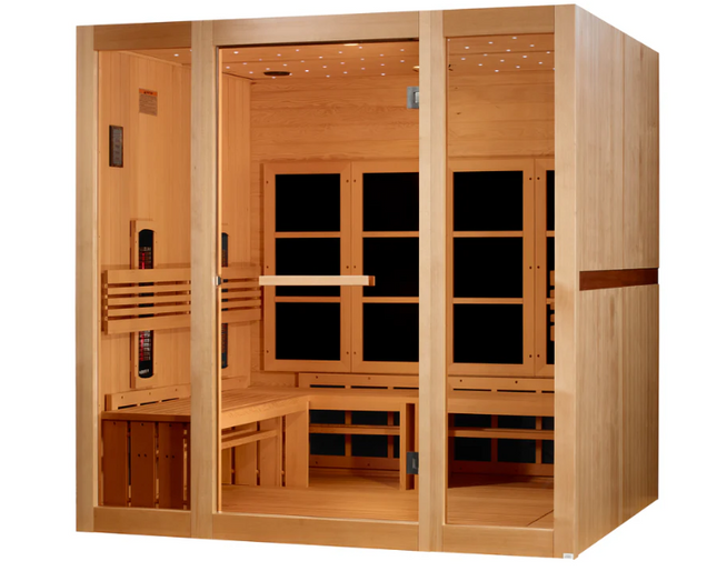 ***New 2026 Model*** Golden Designs 8 Person Full Spectrum Near Zero EMF FAR IR Sauna (GDI-6880-03 FS)