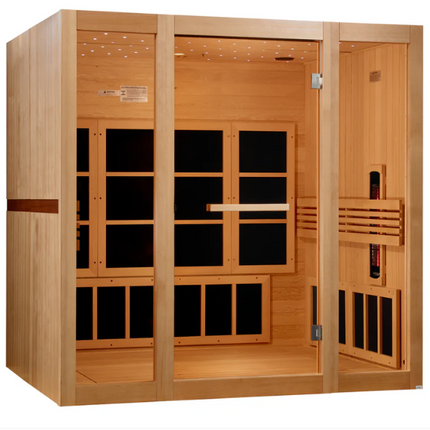 ***New 2026 Model*** Golden Designs 8 Person Full Spectrum Near Zero EMF FAR IR Sauna (GDI-6880-03 FS)