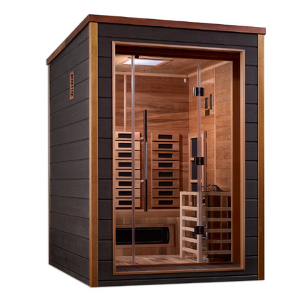 Golden Designs "Nora" 2 Person Outdoor-Indoor PureTech™ Hybrid Full Spectrum Sauna (GDI-8222-01)
