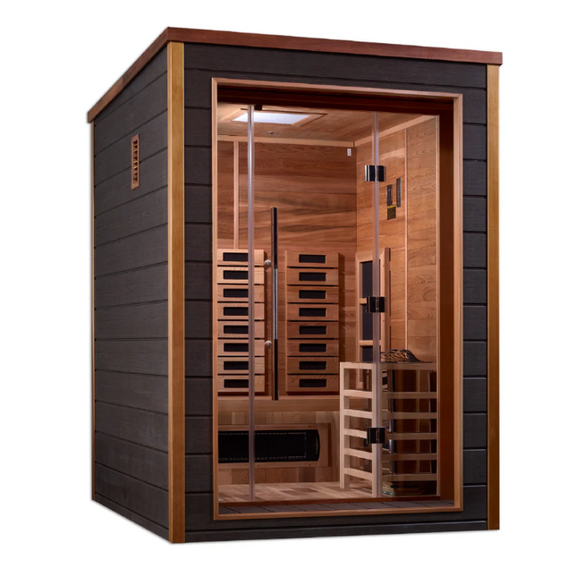 Golden Designs "Nora" 2 Person Outdoor-Indoor PureTech™ Hybrid Full Spectrum Sauna (GDI-8222-01)