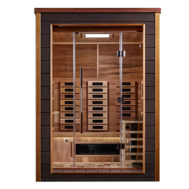 Golden Designs "Nora" 2 Person Outdoor-Indoor PureTech™ Hybrid Full Spectrum Sauna (GDI-8222-01)