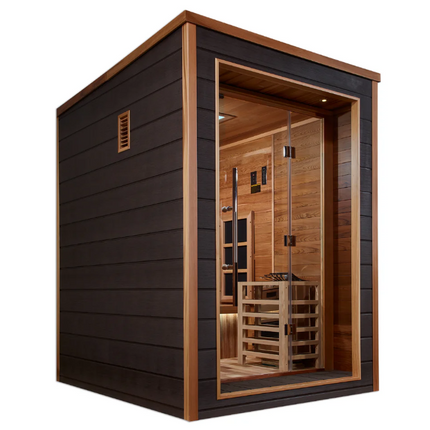 Golden Designs "Nora" 2 Person Outdoor-Indoor PureTech™ Hybrid Full Spectrum Sauna (GDI-8222-01)