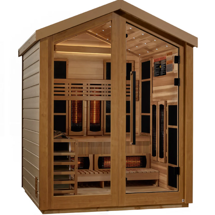 Golden Designs "Loviisa" 3 Person Barn Hybrid (PureTech™ Full Spectrum IR or Traditional Stove) Outdoor Sauna (GDI-8523-01)