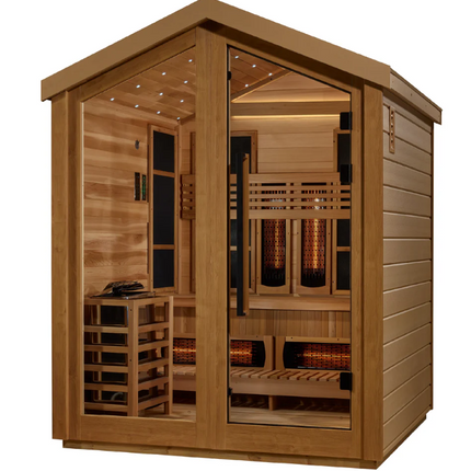 Golden Designs "Loviisa" 3 Person Barn Hybrid (PureTech™ Full Spectrum IR or Traditional Stove) Outdoor Sauna (GDI-8523-01)