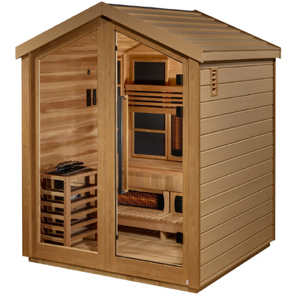 Golden Designs "Loviisa" 3 Person Barn Hybrid (PureTech™ Full Spectrum IR or Traditional Stove) Outdoor Sauna (GDI-8523-01)