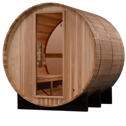Golden Designs "Zurich" 4 Person Barrel with Bronze Privacy View Traditional Sauna (GDI-B024-01)