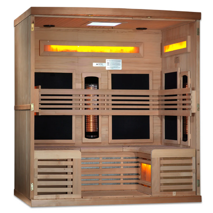 Golden Designs "Reserve Edition" 6 Person Near Zero EMF Full Spectrum with Himalayan Salt Bar (GDI-8260-01)