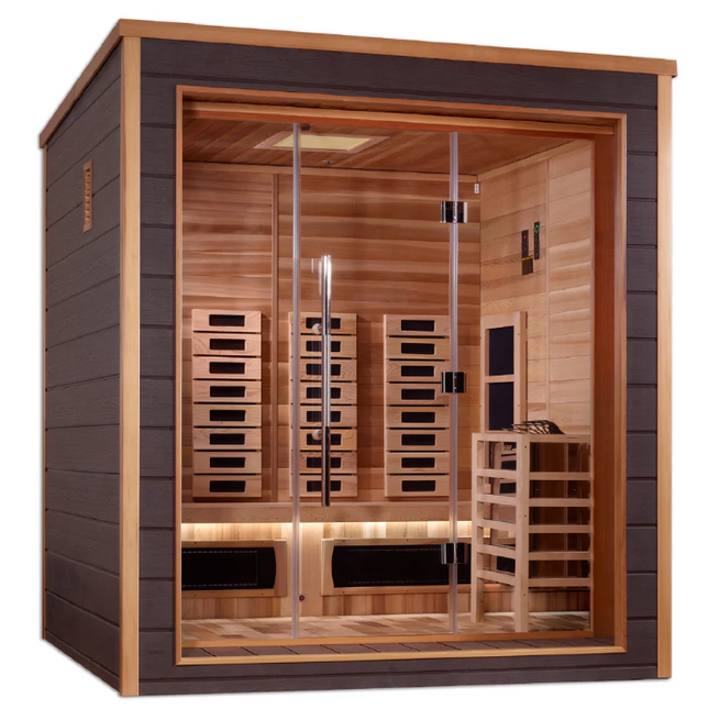 Golden Designs "Visby" 3 Person Outdoor-Indoor PureTech™ Hybrid Full Spectrum Sauna (GDI-8223-01)