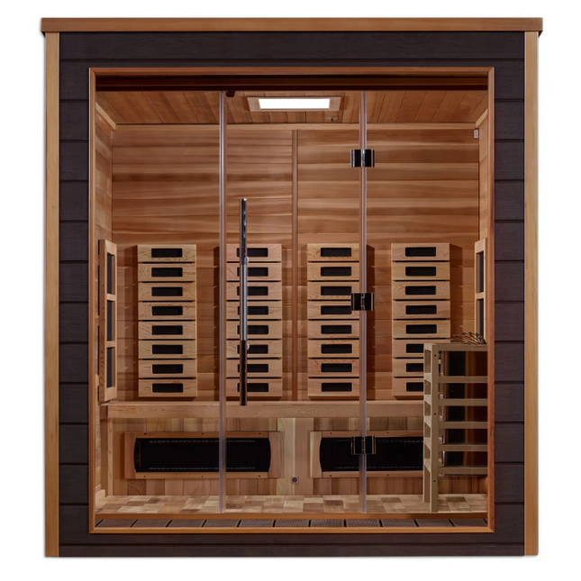Golden Designs "Visby" 3 Person Outdoor-Indoor PureTech™ Hybrid Full Spectrum Sauna (GDI-8223-01)
