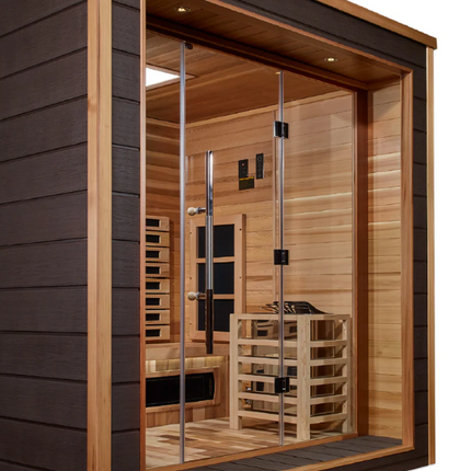 Golden Designs "Visby" 3 Person Outdoor-Indoor PureTech™ Hybrid Full Spectrum Sauna (GDI-8223-01)