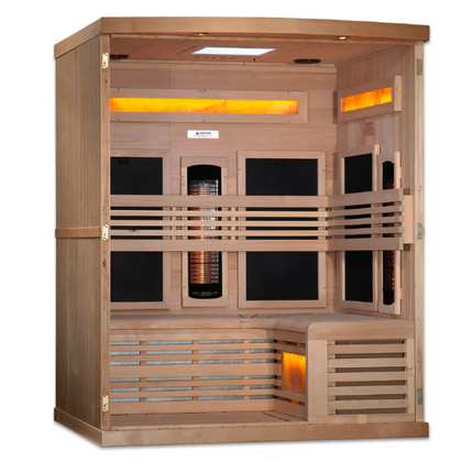 Golden Designs "Reserve Edition" 3 Person Near Zero EMF Full Spectrum with Himalayan Salt Bar (GDI-8230-01)