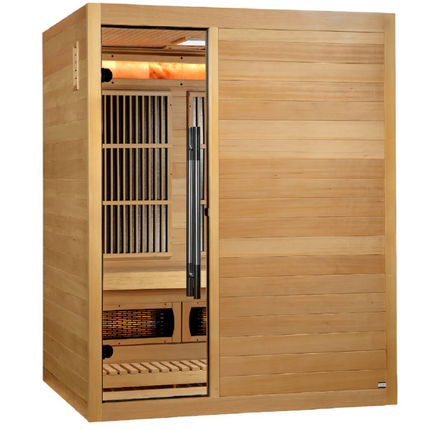 2025 Golden Designs "Soria" 3 Person Hybrid Sauna (Indoor) Full Spectrum and Harvia Traditional Stove (GDI-8330-01)