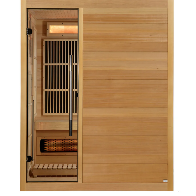 2025 Golden Designs "Soria" 3 Person Hybrid Sauna (Indoor) Full Spectrum and Harvia Traditional Stove (GDI-8330-01)