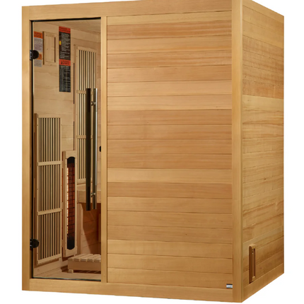 2025 Golden Designs "Soria" 3 Person Hybrid Sauna (Indoor) Full Spectrum and Harvia Traditional Stove (GDI-8330-01)
