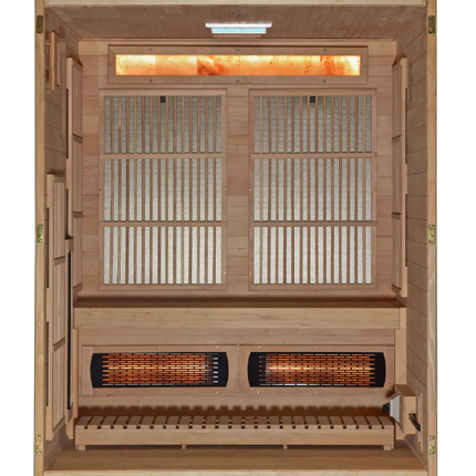 2025 Golden Designs "Soria" 3 Person Hybrid Sauna (Indoor) Full Spectrum and Harvia Traditional Stove (GDI-8330-01)