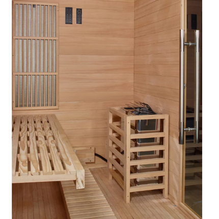 2025 Golden Designs "Soria" 3 Person Hybrid Sauna (Indoor) Full Spectrum and Harvia Traditional Stove (GDI-8330-01)