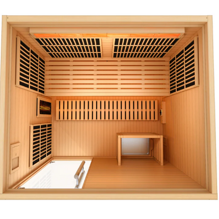 2025 Golden Designs "Soria" 3 Person Hybrid Sauna (Indoor) Full Spectrum and Harvia Traditional Stove (GDI-8330-01)