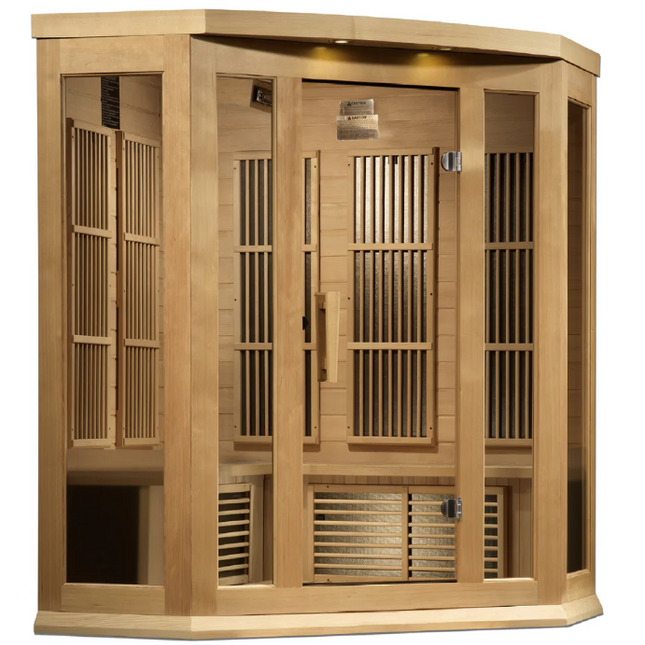 Maxxus 3 Person Corner Near Zero EMF FAR IR Sauna (MX-K356-01-ZF HEM)