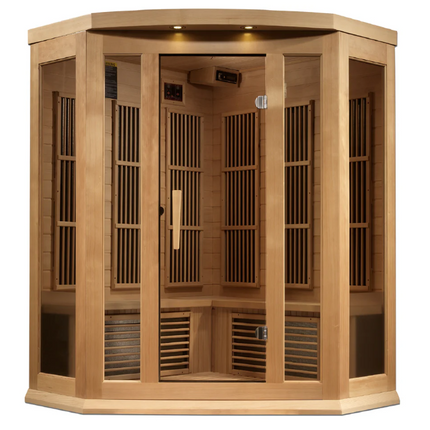Maxxus 3 Person Corner Near Zero EMF FAR IR Sauna (MX-K356-01-ZF HEM)