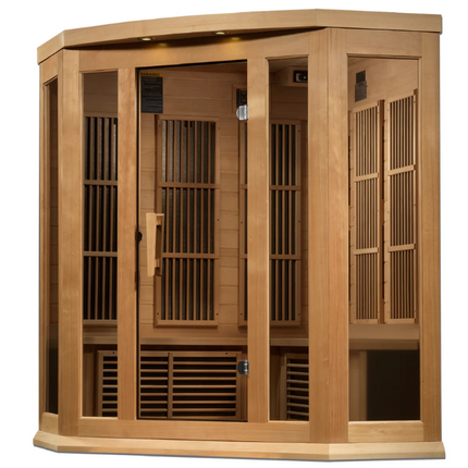 Maxxus 3 Person Corner Near Zero EMF FAR IR Sauna (MX-K356-01-ZF HEM)