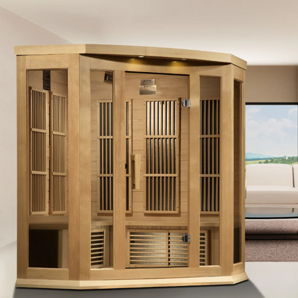 Maxxus 3 Person Corner Near Zero EMF FAR IR Sauna (MX-K356-01-ZF HEM)