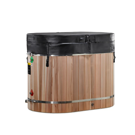 DCT Oval Barrel Tub Cold Plunge (50-P) Pacific Cedar - 3/4 IN-OUT without Motor
