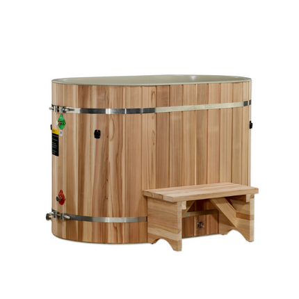 DCT Oval Barrel Tub Cold Plunge (50-P) Pacific Cedar - 3/4 IN-OUT without Motor