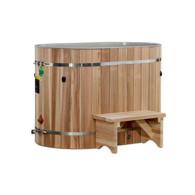 DCT Oval Barrel Tub Cold Plunge (50-P) Pacific Cedar - 3/4 IN-OUT without Motor